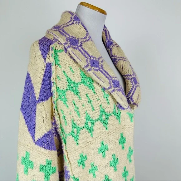 Free People Bright & Optimistic Oversized Cardigan Sweater Size Small - Picture 6 of 16